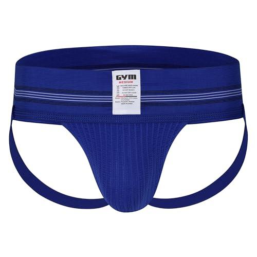 GYM Mens Old School Jockstrap (Medium, Royal Blue, 1-Pack)