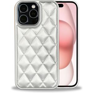 ZHEGAILIAN for iPhone 15 Case, Military-Grade Protection, All-Around Shockproof Corners, Stylish Leather Phone Case for iPhone 15 - Silver