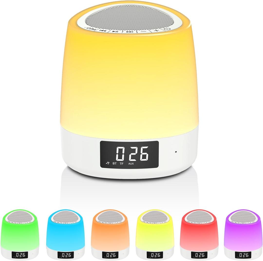 White Noise Sound Machine with 34 Sleep Sounds 8 Colors Night Light, Battery Powered Bluetooth Function Sleep Timer, White Noise Machine for Sleeping Adults Baby White