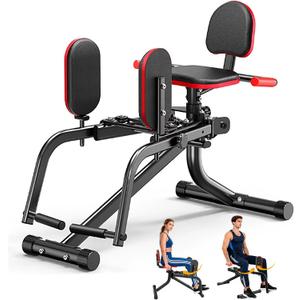 2 in 1 Hip Abductor & Adductor Machine, Compact Home Gym Equipment for Inner & Outer Thigh, Glute Workout Booty Trainer, Adjustable Leg Exercise Machine for Women Men (BLACK)