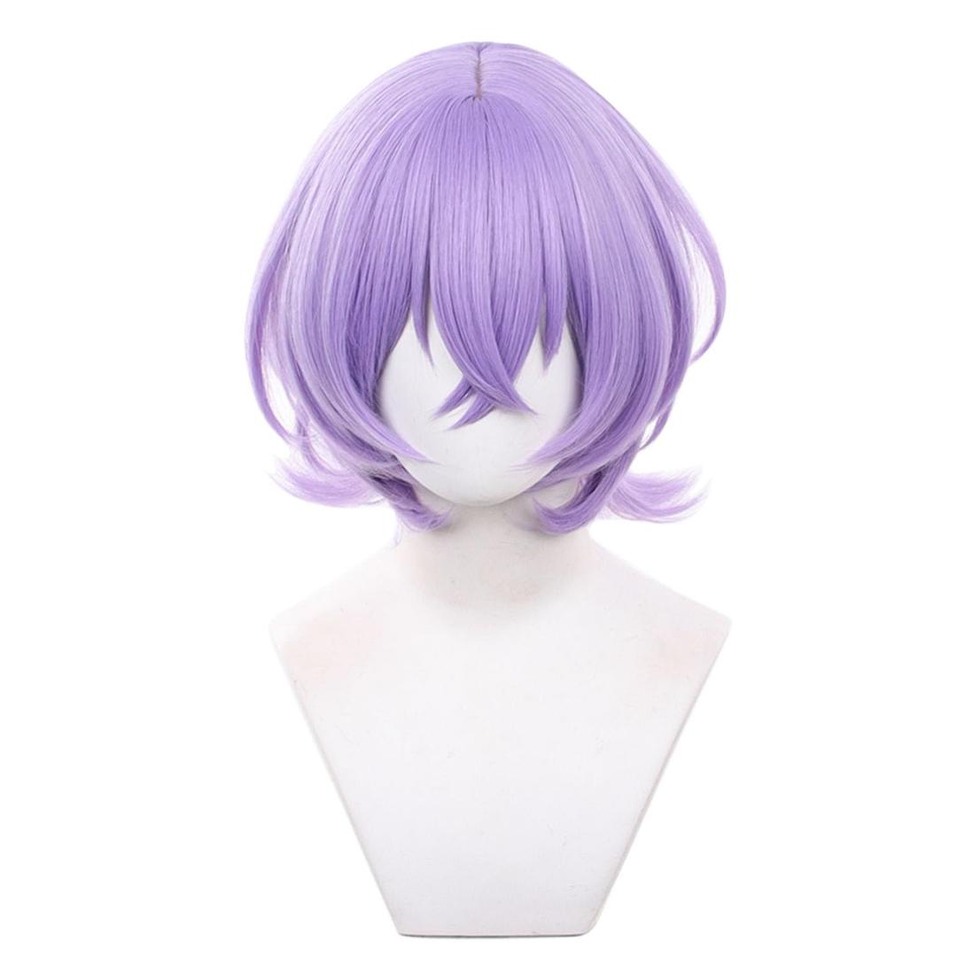 Game Cosplay Character Light purple Short Wig Unisex Characters Costume Wigs Play Halloween Christmas Party ( Light purple Shoto)