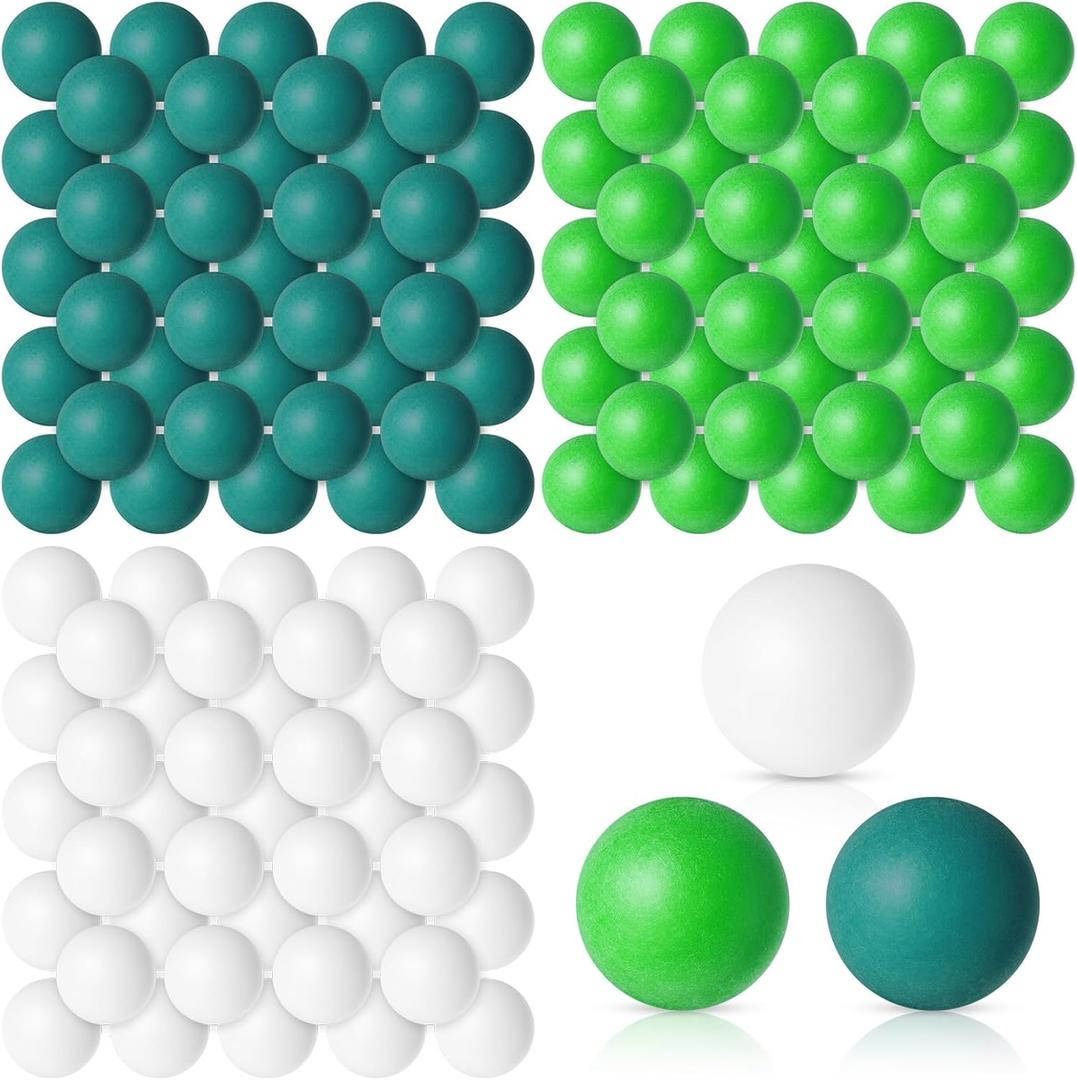 Libima 120 Pack Colored Table Tennis Balls 40 mm Plastic Balls Bulk for 4th of July Carnival Wedding Pool Games, DIY Arts, Pet Toys, School Patriotic Activities (Dark Green, Light Green, White)