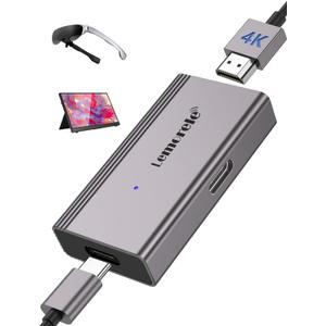 Lemorele HDMI to USB C Adapter 4K@60Hz, for Connecting Switch Base/PS5/PS4/Xbox/Steam Deck Base to USB-C AR Glasses Like XREAL Air, Rokid, Compatible with RayNeo, Plug and Play
