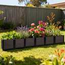 Large Raised Planter Box Outdoor Self Watering 94.4"x15.7"x14.2", Deep Raised Garden Bed - Elevated Garden Box with Drainage Plug, Rectangular Garden Planter Perfect for Patio Balcony Deck, L 94"xw 16"xh 14"