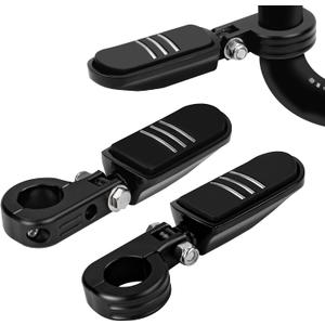 1-1/2" Streamliner Highway Pegs Adjustable Footpegs with CNC Mounting Kit Universal Fit for Harley Suzuki Yamaha Kawasaki Victory Models with 1.5" (38mm) Engine Guard