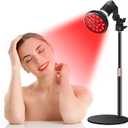 Wolezek Red Light Therapy Lamp - LED Face & Body Treatment, Adjustable Stand 10-16.5in, 18 LEDs 660nm & 850nm Combo (R01C)