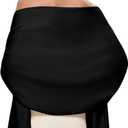 PULI Women's Pashmina Shawl Wraps for Evening Dress Large Scarf Blanket Long Wedding Bridal Winter Warm Shoulder Wrap (Black), One Size