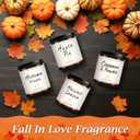 Auelife Fall Candle Set | 4 Pack Scented Candles for Home - Candle Gifts for Women Men, Soy Candles Home Scented | Autumn Fragrance of - Apple Pie/Cinnamon/Harvest/Wreath