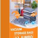 Vacuum Storage Bags Jumbo (9 x Jumbo),Plastic Packaging Bags,Space Saver Sealer Compression Bags for Blankets, Comforters, Pillows, Bedding,Clothes Storage