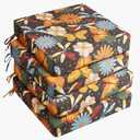 UNIKOME Outdoor Chair Cushions Pack of 4, Water Resistant Patio Cushions with Ties, High Density Sponge Filling Square Corner Seat Cushions for Outdoor Furniture, 19"*19"*3", Flower