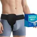 Hernia Belts for Men Inguinal, Hernia Belt for Women, Inguinal Hernia Support for Left or Right Side, Comfortable Adjustable Waist Strap with Removable Compression Pads, Black