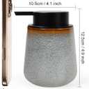 INGOFIN Ceramic Lotion Dispenser - 12 oz Refillable Hand Soap Dispenser Bathroom, Modern Liquid Dispenser with Pump, Dish Soap Dispenser for Kitchen, Kiln-Glazed Grey White