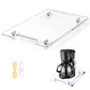 Baemin Acrylic Appliance Slider with Rubber Wheels, Sliding Tray for Heavy Kitchen Appliances, Coffee Maker Slider Tray for Counter, Countertop Moving Tray Accessories for Kitchen - 9.8" x 14" (Clear)