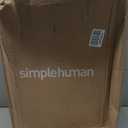 simplehuman 50 Liter / 13 Gallon Semi-Round Kitchen Step Trash Can with Secure Slide Lock, Black Plastic