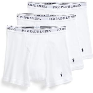 POLO RALPH LAUREN Men's Classic Fit Cotton Boxer Briefs, Trunks & Long Leg , 3-Pack