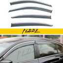Window Visors Compatible with 2008-2012 Accord Sedan 4-Door Smoke Tint with Chrome Trim Outside Mount Tape On/Clip On Style PVC Wind Sun Rain Guard Vent Deflector