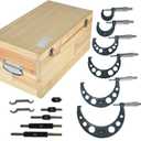 6-Pack Outside Micrometer Set 0-6In Precision Machinist Tools W/Carbide Tips and Ratchet Stop