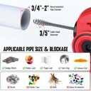 POPULO 20V Cordless Electric Drain Auger-Efficient 25Ft Auto-Feed Drain Snake with Replaceable Cable,2.0Ah Battery,Charger,Storage Bag & Gloves for Kitchen,Bathroom,Shower Pipes (3/4"-2")"