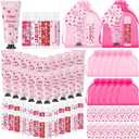 Loopeer 24 Set Galentine's Day Hand Cream and Lip Balm Gifts Bulk with Greeting Card and Bags Pink Valentines Day Gift Ideas Galentines Party Favors Stuffers for Women Friends Ladies