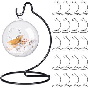 Tatuo 20 Pcs Ornament Display Stand Christmas Holder Hanger Stands Glass Ball Ornament Holder Metal Iron Hanging Hanger for Display Terrarium Air Plant Home Party Decoration