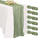 6 Pack 10FT Cheesecloth Table Runner 20 x 120 inch Long Boho Rustic Gauze Romantic Cheese Cloth Sheer Table Runner for Wedding Dining Event Birthday Anniversary Party Decoration(Sage Green)