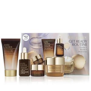 Este Lauder Get Ready Routine 4-Piece Skincare Gift Set | Cleanse + Repair + Moisturize | Includes Cleanser 1 Fl Oz, Eye Cream 0.17 Fl Oz, Face Serum 0.5 Fl Oz & Moisturizer 0.24 Ounce