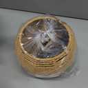 Mini Hemp Rope Woven Pendant Light Woven Light Fixture Boho Chandelier Light Fixture Wicker Pendant Light Rattan Light Pendant Dome Wicker Chandelier for Bedroom Kitchen Island(Bulb Incl.)