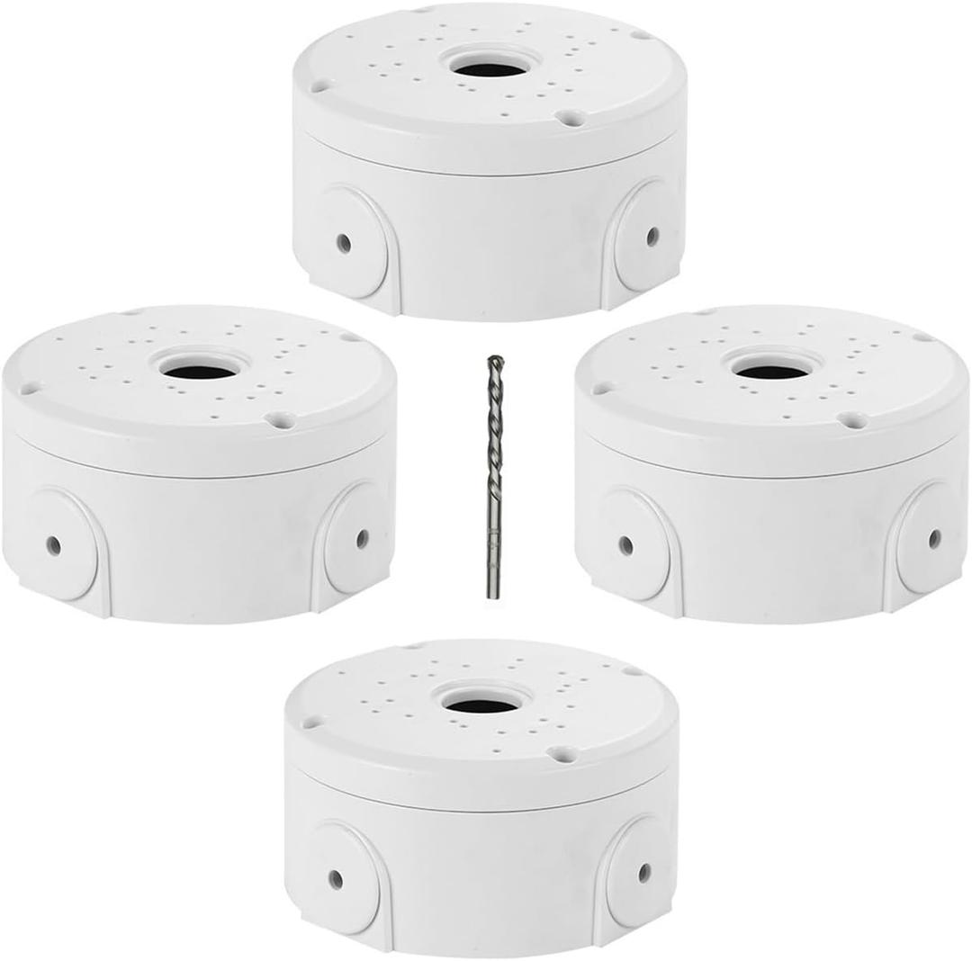 Plastic Universal Junction Box for Bullet & Dome IP Security Camera Mount Bracket (White-4 Pack)