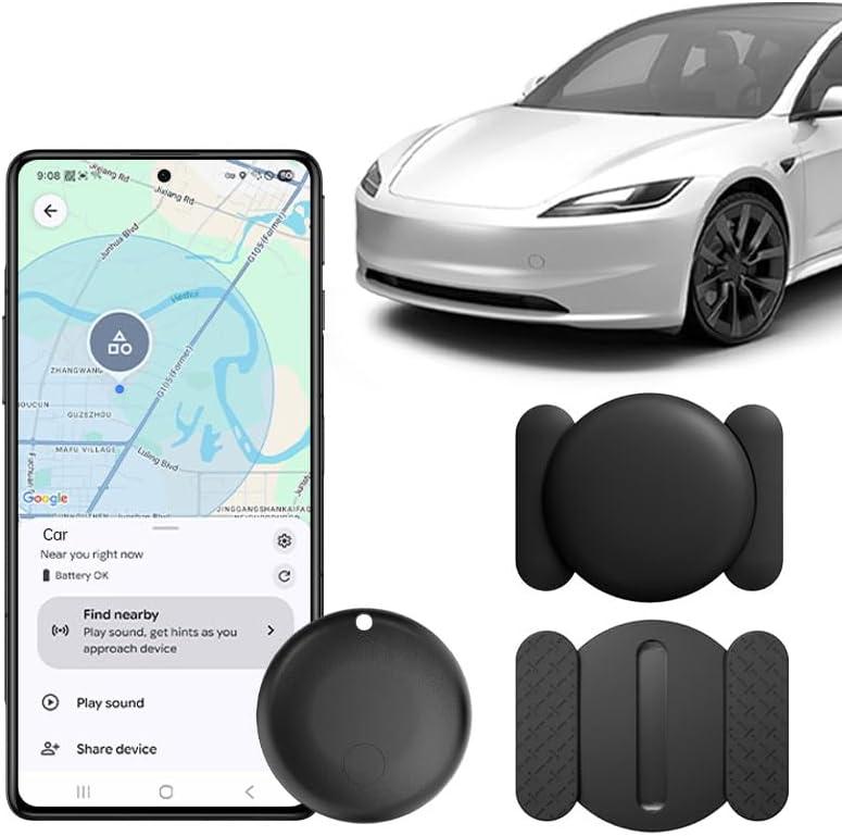 (Android Only) Tracker Device for Vehicles, Car Tracker Works with Google Find Hub, Easily Find, Encrypted Location Data, Magnetic Tracking Devices for Cars Hidden, No Subscription Or Monthly Fee