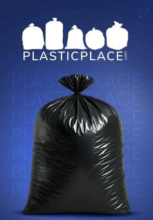 Plasticplace 95-96 Gallon Heavy Duty Black Trash Bags - Contractor Grade, Extra Large Garbage Bags for Construction & Outdoor Trash Cans, 1.2 Mil Thick, 61” x 68” (3 Count )