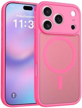 Magnetic for iPhone 17 Pro Case | Compatible with Magsafe | Comfortable Grip, Fingerprint-Resistant, Slim Fit, Shockproof Protection | for Men and Women (Hot Pink)