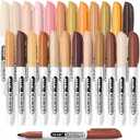 SFAIH 24 Skin Tone Permanent Markers - Assorted Portrait Colors, Fine Tip Alcohol-Based Marker for Portrait, Figure, Animals, Trees Painting, Coloring Book, Decorate Wood, Quick Drying, Fade Resistant