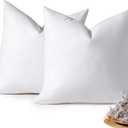 DOWNSTORIA 22x22 Feather Down Pillow Inserts Set of 2, Decorative Pillows with 100% Coton Cover, Throw Pillow for Bed, Couch and Sofa.