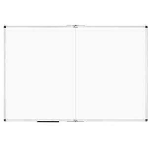 VIZ-PRO Magnetic Dry Erase Board, 47x94in, Foldable Wall-Mounted Whiteboard with Silver Aluminum Frame & Marker Tray for School Office and Home