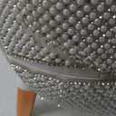 MASSY Egg Shape(Oval) Makeup Storage Box, Countertop Portable Vanity Cosmetics Organizer Preppy Style (Rhinestone White)