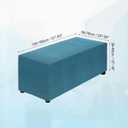 uxcell Stretch Ottoman Cover Rectangular Oversized Square Ottoman Slipcover with Elastic for Foot Stool Living Room Bedroom Fit Length 130-160cm / 51"-63", X-Large, Dark Cyan