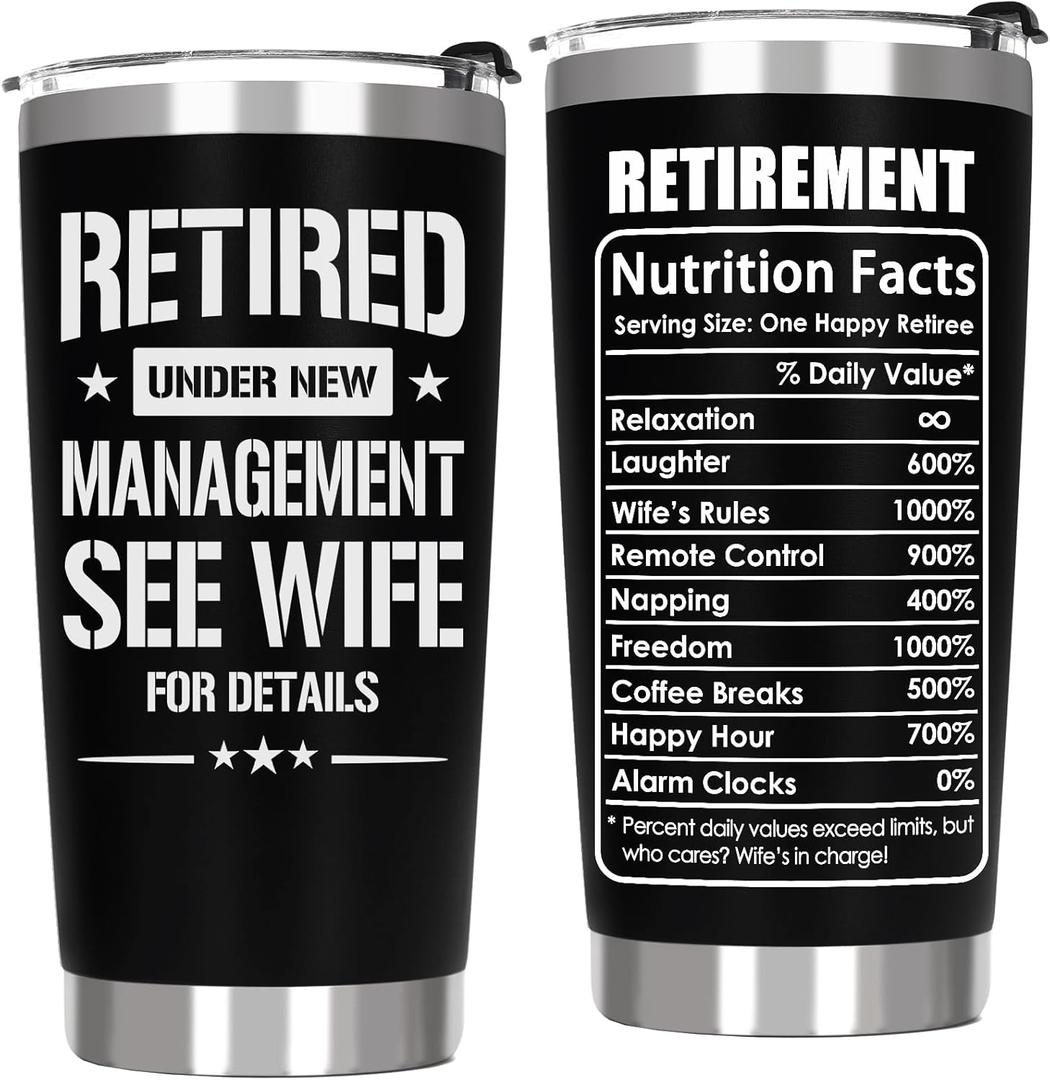 Breezy Valley Retirement Gifts for Men, Retirement Gifts Cup Tumbler, Funny Retired Gift for Boss Husband Dad Friends, Retire Gift Ideas Coffee Tumbler Cup