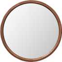 LYYYXGYP Round Wood Mirror 30 Inch Farmhouse Wall Mirror Wooden Framed Brown Circle Mirror for Bathroom Vanity Living Room Bedroom