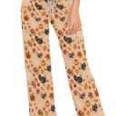 Pajamas Pj Pants Women Lounge Drawstring Soft Palazzo Pj Bottoms Wide Leg Pants (S)