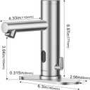 Achelous Stainless Steel Automatic Touchless Bathroom Sink Faucet, Hands Free Infrared Sensor Basin Faucet with Temperature Control, Battery Powered Sensor Bathroom Tap Brushed Nickel