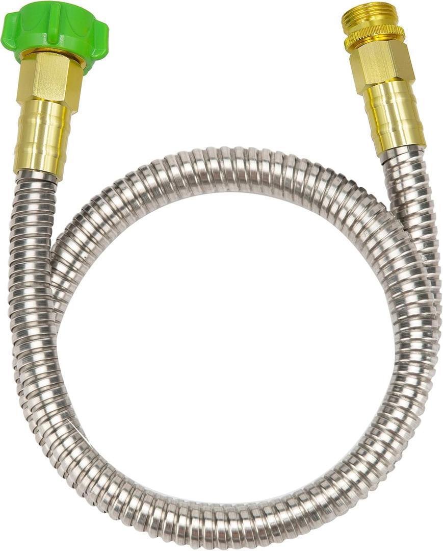 YANWOO 304 Stainless Steel 6ft Short Garden Hose with Female to Male Metal Connector, Flexible & Lightweight Water Hose (6ft)