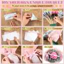 XunYee Bouquet Kit 20 Sheet Flower Wrapping Paper 100 Pcs Bamboo Skewers Floral Foam Blocks for Anniversary Birthday Gift Graduation Mother's Day(Transparent Pink)
