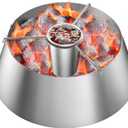 Skyflame Stainless Steel BBQ Whirlpool with Beer Can, Barbecue Whirlpool Accessories Compatibel with Big Green Egg/Kamado, Weber Charcoal Kettle