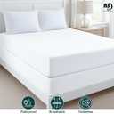 Zippered Mattress Encasement Full XL Size,100% Waterproof Polyester Mattress Protector,Premium Zipper Mattress Cover with Six-Sided Protection, Absorbent Mattress Cover 15" Deep Pocket(White)