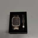 MioHHR Stainless Steel Band and Case Compatible with Apple Watch Band 45mm, Men Metal Protective Bumper Cover for iWatch Series 9/8/7, Titanium Color