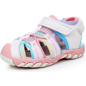 Apakowa Kid's Girl's Soft Sole Close Toe Sport Beach Sandals (Toddler 5)