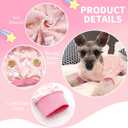 KYEESE Dog Pajamas Stretchy Pet Jammies Coat Comfy Pet Onesie Costume Velvet Dog Pajamas Small Sized Dogs Soft Dogs Clothes Pjs with Pink Unicorn Pattern, Large