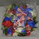 15.7 Inch Patriotic Wreaths for Front Door 4th of July Fourth Garland Memorial Day Wreaths American Flag Garland for Independence Day Indoor Outdoor Door Wall Decor Home