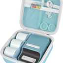 ALKOO Case Compatible with NIIMBOT B21 / B1 Label Maker Wireless Thermal Label Printer, Holder for Inkless Label Maker & Labeling Tapes Refills, with Mesh Pocket for Cable Accessories (Blue)