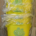 6 Party Favor Tin Pales/Buckets, 4” dia x 4 ¼” H, Frogs, Toadstools